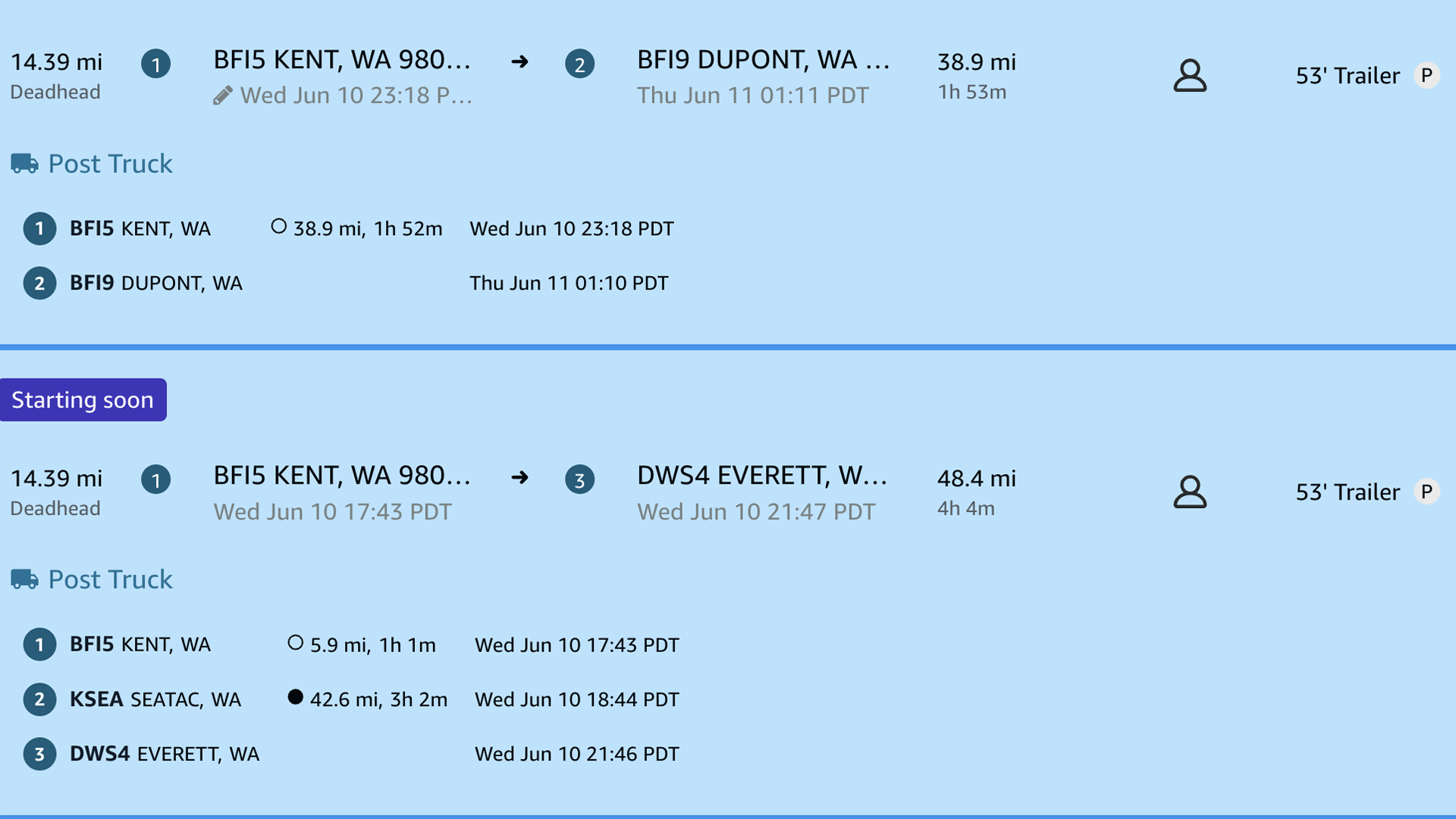 Rocket's display toggles in settings — auto-expand trip details, hide similar trips, and only-Amazon locations.